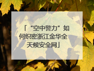 “空中警力”如何织密浙江金华全天候安全网
