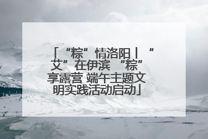 “粽”情洛阳丨“艾”在伊滨 “粽”享露营 端午主题文明实践活动启动