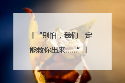 “别怕，我们一定能救你出来……”