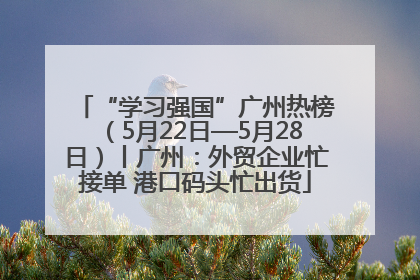 “学习强国”广州热榜（5月22日—5月28日）丨广州：外贸企业忙接单 港口码头忙出货