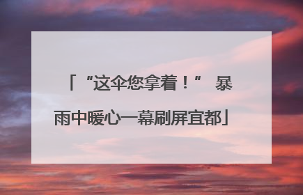 “这伞您拿着！” 暴雨中暖心一幕刷屏宜都