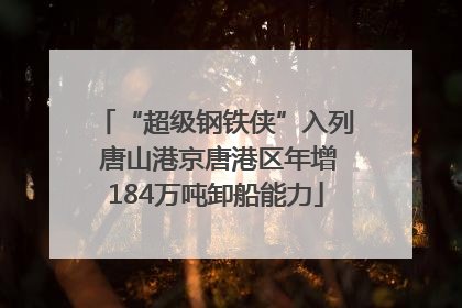 “超级钢铁侠”入列 唐山港京唐港区年增184万吨卸船能力