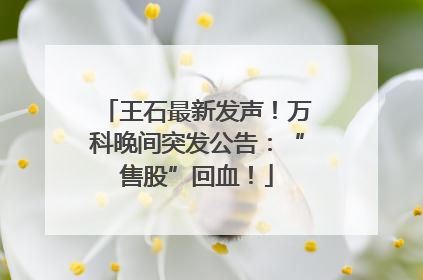 王石最新发声！万科晚间突发公告：“售股”回血！