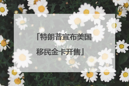 特朗普宣布美国移民金卡开售