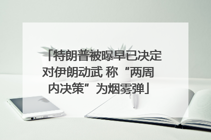 特朗普被曝早已决定对伊朗动武 称“两周内决策”为烟雾弹