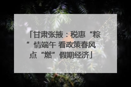 甘肃张掖：税惠“粽”情端午 看政策春风点“燃”假期经济