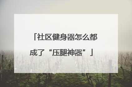 社区健身器怎么都成了“压腿神器”