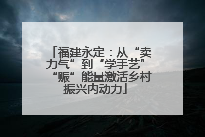 福建永定：从“卖力气”到“学手艺”“赈”能量激活乡村振兴内动力