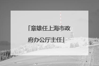 章雄任上海市政府办公厅主任