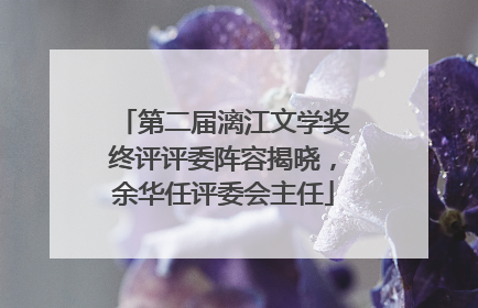 第二届漓江文学奖终评评委阵容揭晓，余华任评委会主任
