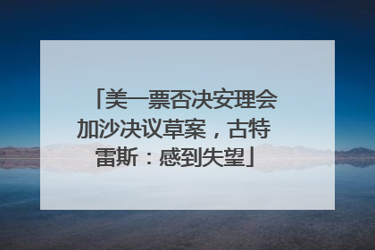 美一票否决安理会加沙决议草案，古特雷斯：感到失望