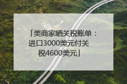 美商家晒关税账单：进口3000美元付关税4600美元