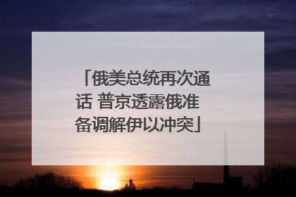 俄美总统再次通话 普京透露俄准备调解伊以冲突