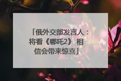 俄外交部发言人：将看《哪吒2》 相信会带来惊喜