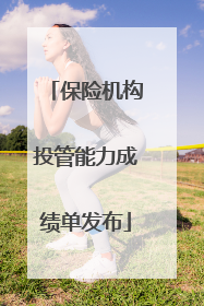 保险机构投管能力成绩单发布