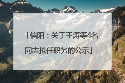 信阳：关于王涛等4名同志拟任职务的公示