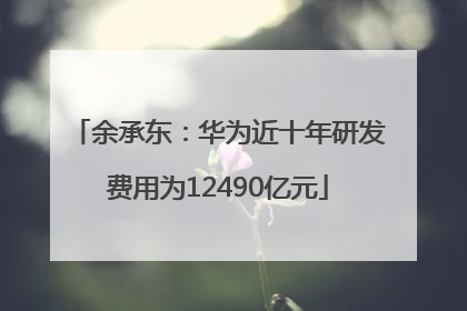 余承东：华为近十年研发费用为12490亿元