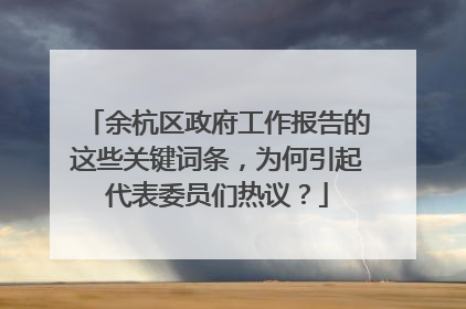 余杭区政府工作报告的这些关键词条，为何引起代表委员们热议？
