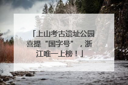 上山考古遗址公园喜提“国字号”，浙江唯一上榜！