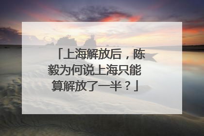 上海解放后，陈毅为何说上海只能算解放了一半？