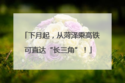 下月起，从菏泽乘高铁可直达“长三角”！