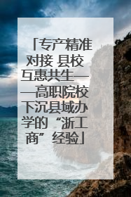 专产精准对接 县校互惠共生——高职院校下沉县域办学的“浙工商”经验