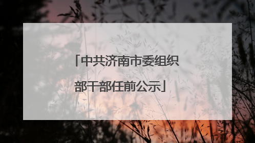 中共济南市委组织部干部任前公示