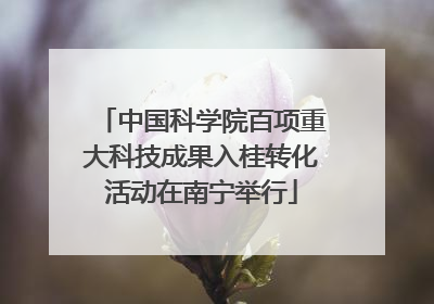 中国科学院百项重大科技成果入桂转化活动在南宁举行