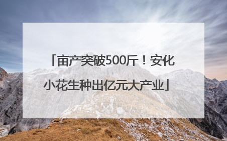 亩产突破500斤！安化小花生种出亿元大产业