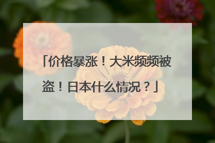 价格暴涨！大米频频被盗！日本什么情况？