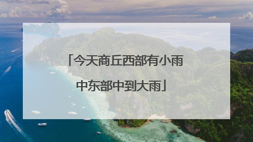 今天商丘西部有小雨 中东部中到大雨