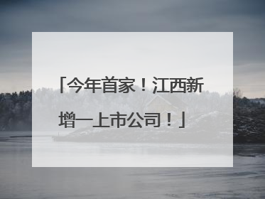 今年首家！江西新增一上市公司！