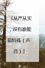 从严从实，没有谁能搞特殊（声音）