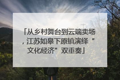 从乡村舞台到云端卖场，江苏如皋下原镇演绎“文化经济”双重奏