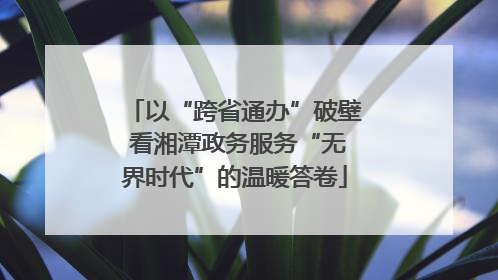 以“跨省通办”破壁 看湘潭政务服务“无界时代”的温暖答卷