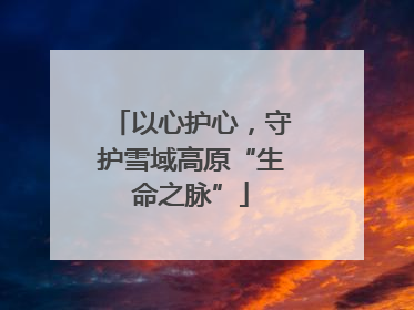以心护心，守护雪域高原“生命之脉”