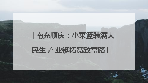 南充顺庆：小菜篮装满大民生 产业链拓宽致富路