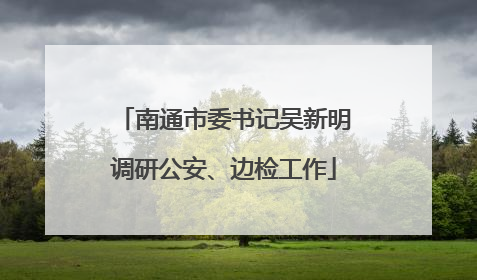 南通市委书记吴新明调研公安、边检工作