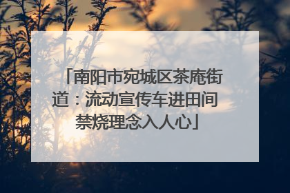 南阳市宛城区茶庵街道：流动宣传车进田间 禁烧理念入人心