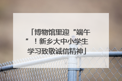 博物馆里迎“端午”！新乡大中小学生学习致敬诚信精神