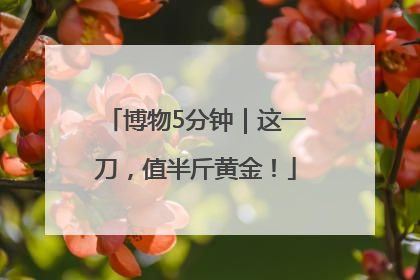 博物5分钟｜这一刀，值半斤黄金！