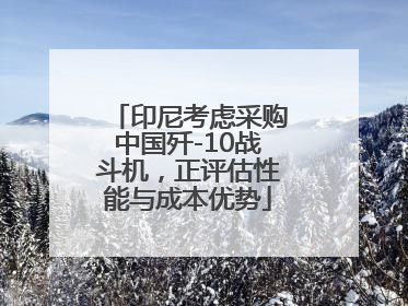 印尼考虑采购中国歼-10战斗机，正评估性能与成本优势