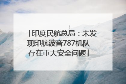 印度民航总局：未发现印航波音787机队存在重大安全问题