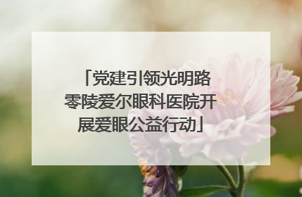 党建引领光明路 零陵爱尔眼科医院开展爱眼公益行动