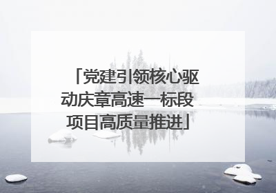 党建引领核心驱动庆章高速一标段项目高质量推进