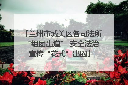 兰州市城关区各司法所“组团出道” 安全法治宣传“花式”出圈