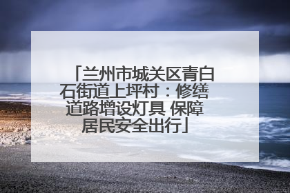 兰州市城关区青白石街道上坪村：修缮道路增设灯具 保障居民安全出行