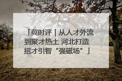 冀时评｜从人才外流到聚才热土 河北打造招才引智“强磁场”