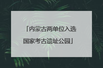 内蒙古两单位入选国家考古遗址公园
