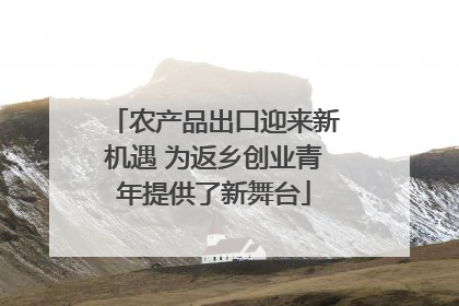 农产品出口迎来新机遇 为返乡创业青年提供了新舞台